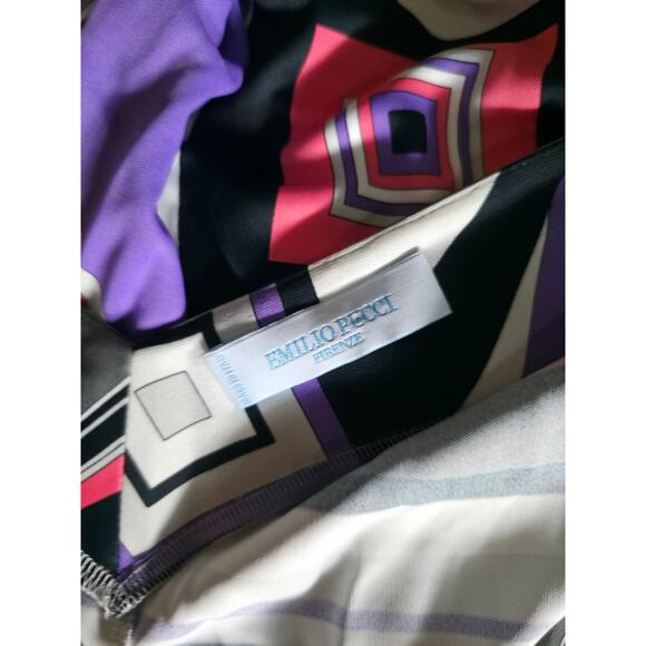 Emilio Pucci Purple Multicolor Signature Print Summer Dress S sz - Picture 15 of 16